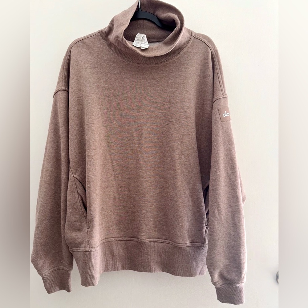 ALO Yoga Hazy Mock Neck Pullover, Sz. M